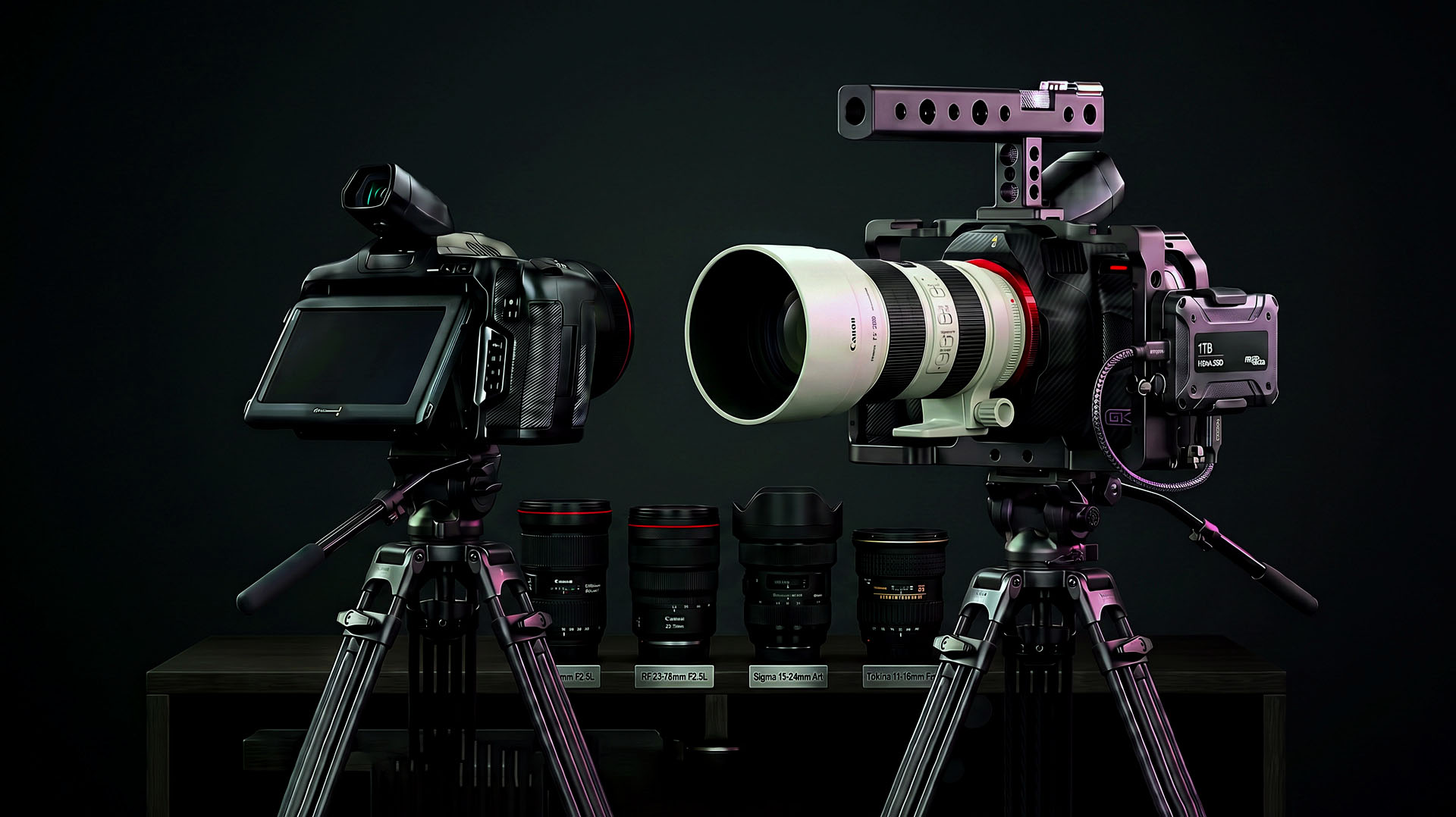Caméras Blackmagic 6K et lentilles disponibles au Studio du Château pour les tournages vidéo, publicitaires, corporatifs et numériques à Montréal.