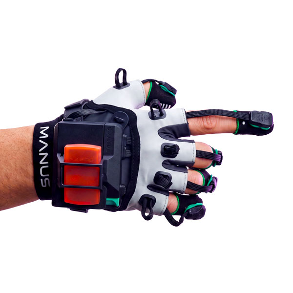 Gant de motion capture Manus animé avec mouvement du pouce pour illustrer la capture des doigts, la MOCAP, la hand capture et la performance capture à Montréal